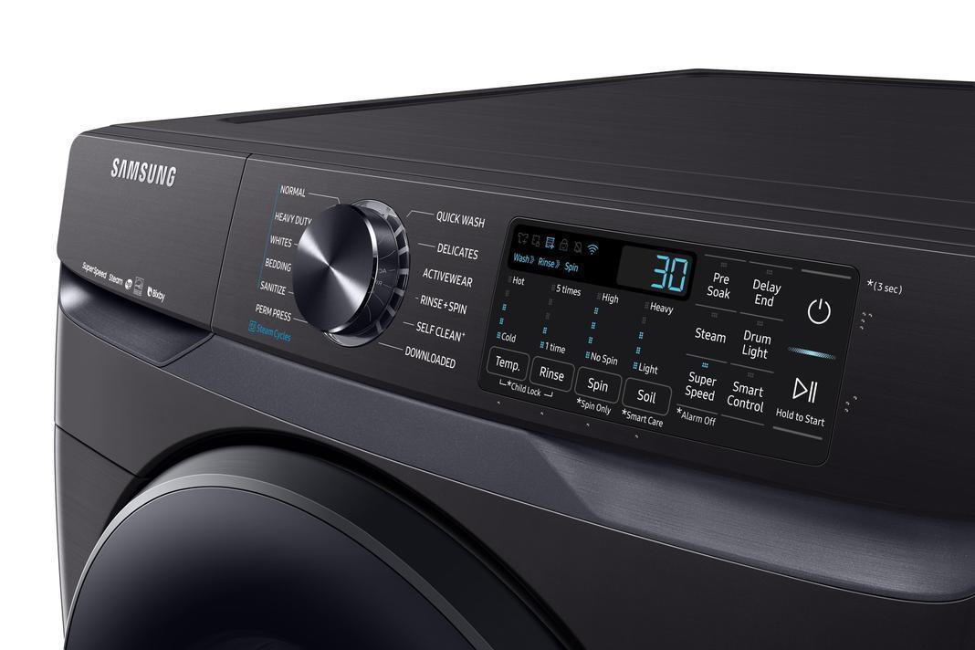 SAMSUNG - 5.8 cu. Ft Front Load Washer in Black Stainless - WF50T8500AV