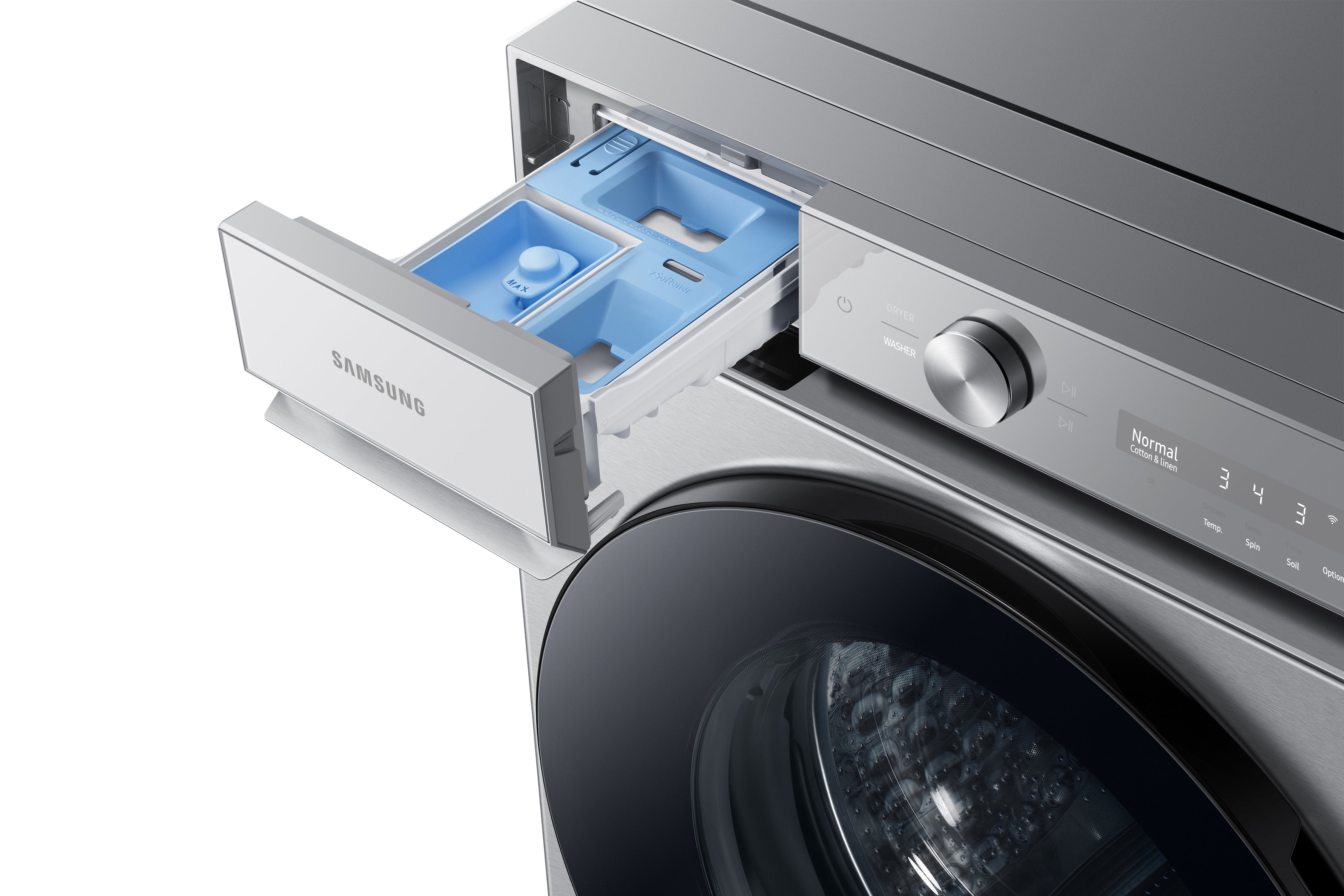 Samsung - Bespoke 6.1 cu. Ft Front Load Washer in Stainless - WF53BB8700ATUS