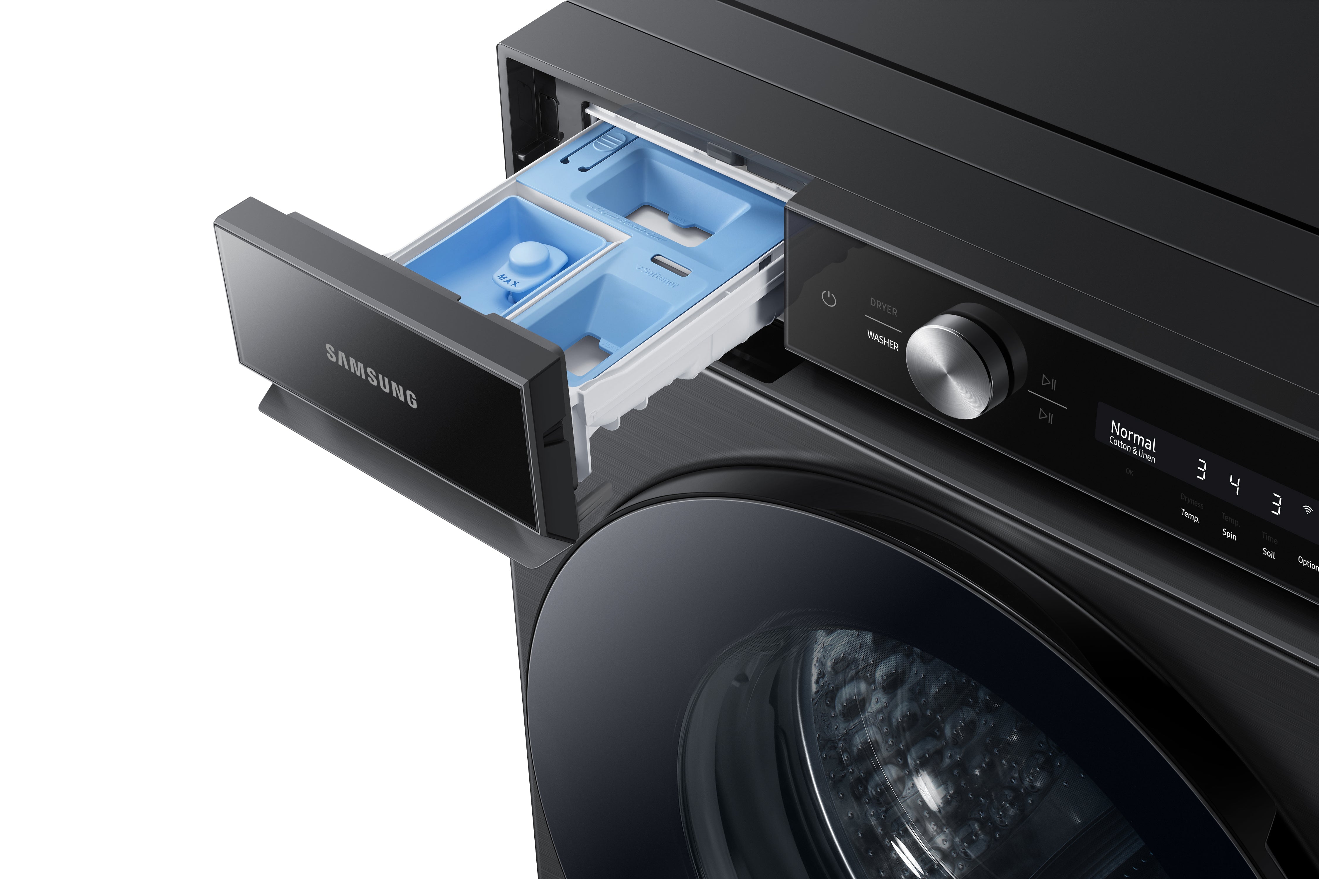 Samsung - Bespoke 6.1 cu. Ft Front Load Washer in Black Stainless - WF53BB8700AVUS