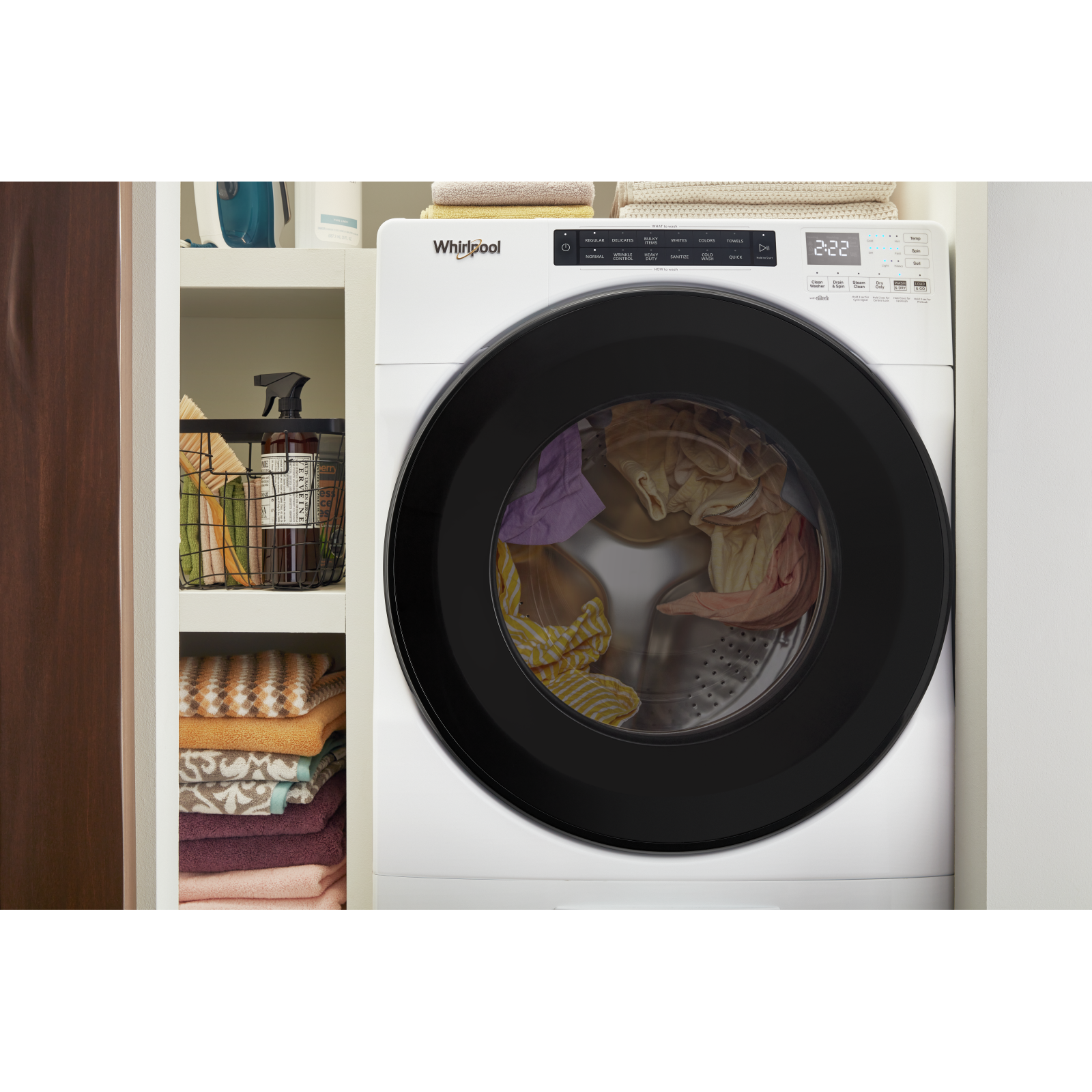 Whirlpool - 5.2 cu. Ft Front Load All In One Washer Dryer in White - WFC682CLW