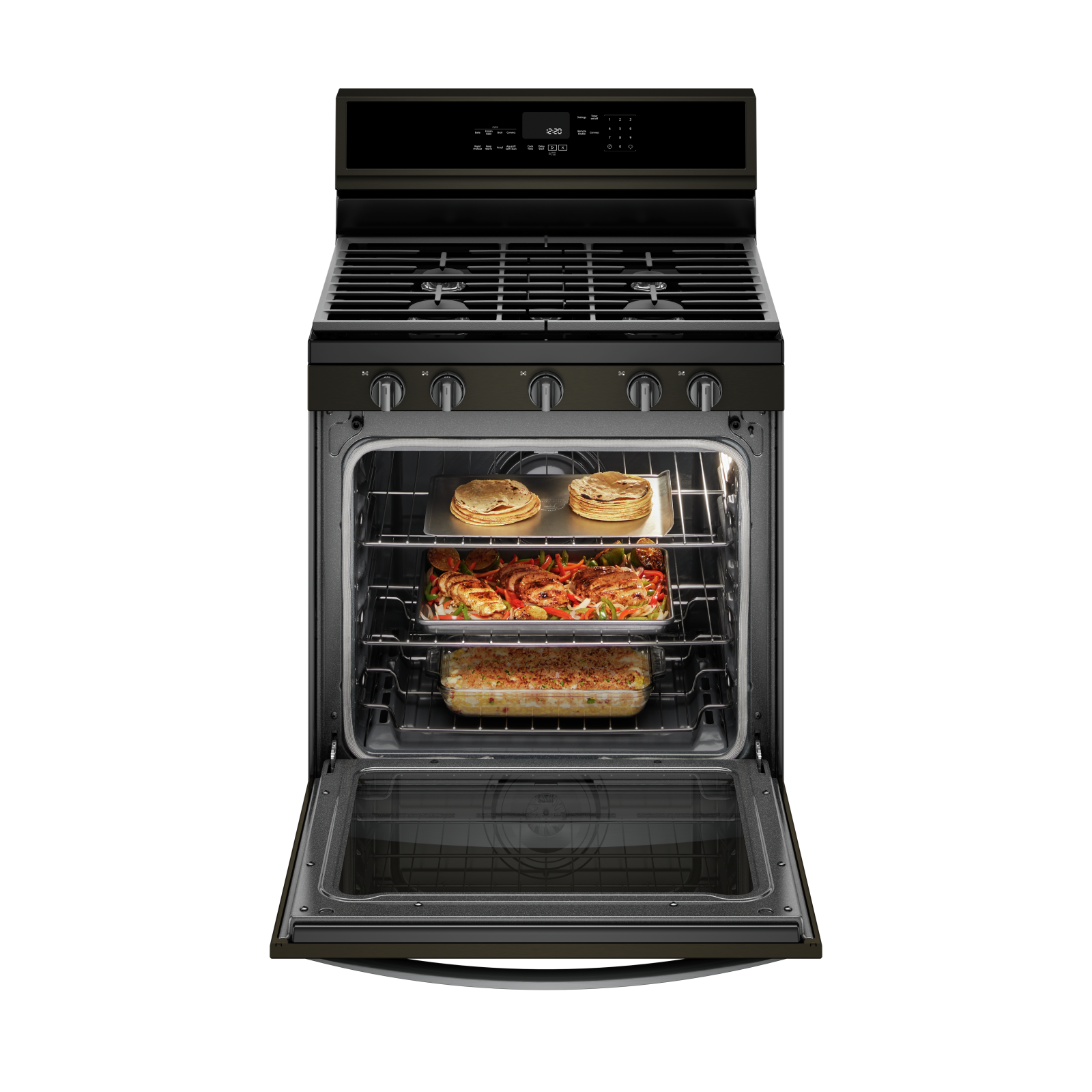 Whirlpool - 5.8 cu. ft Gas Range in Black Stainless - WFG975H0HV