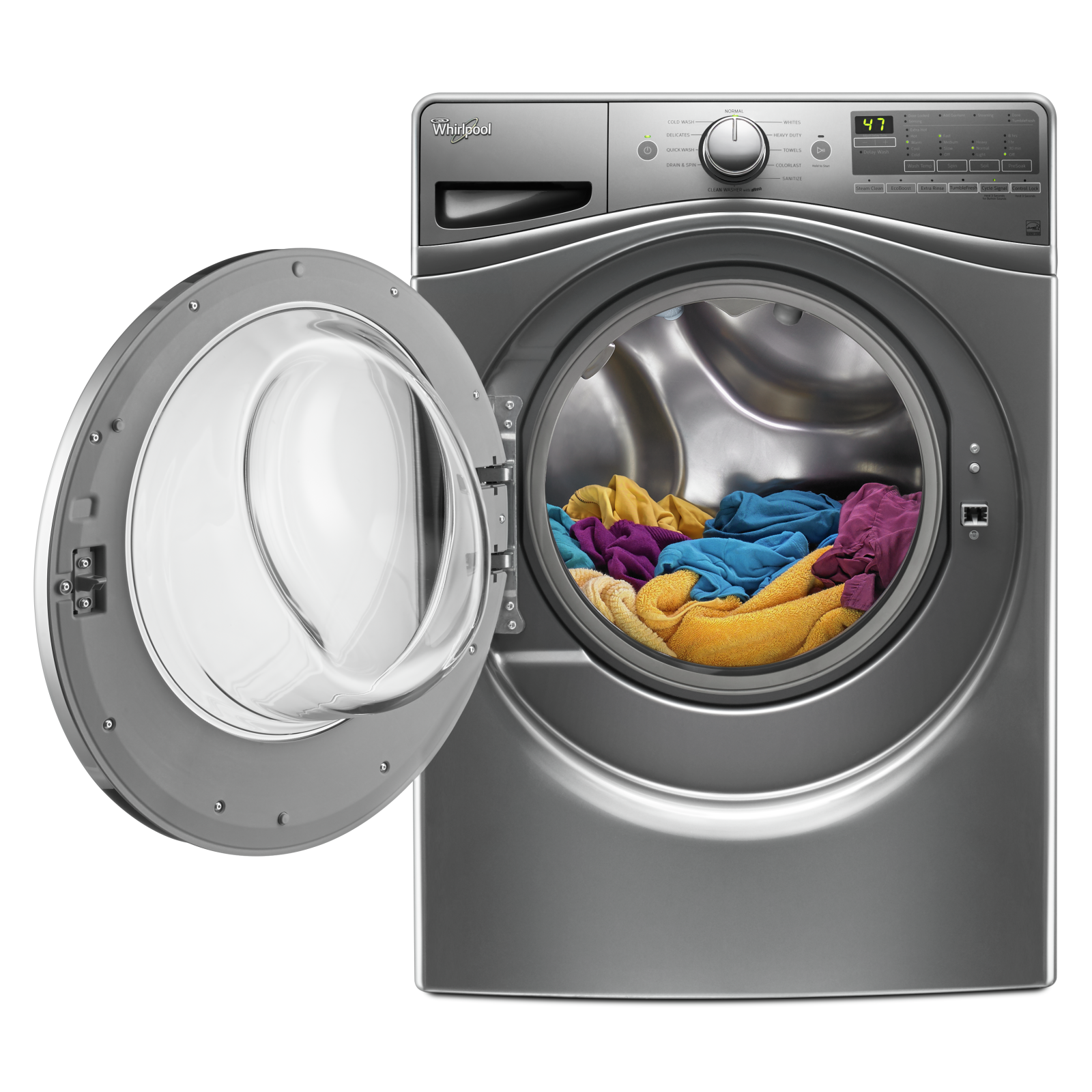 Whirlpool - 4.5 cu. Ft Front Load Washer in Silver - WFW85HEFC