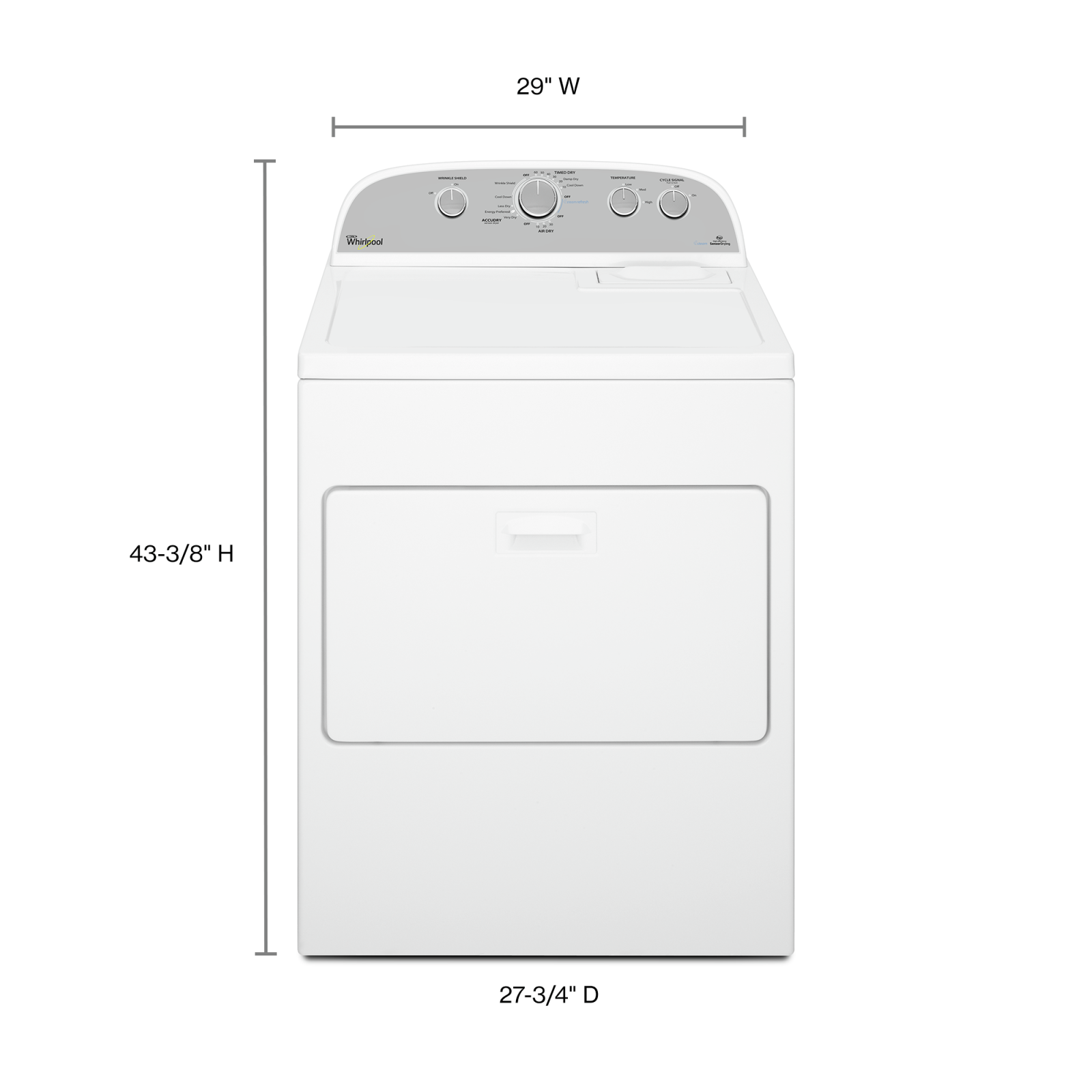 Whirlpool - 7 cu. Ft Gas Dryer in White - WGD49STBW