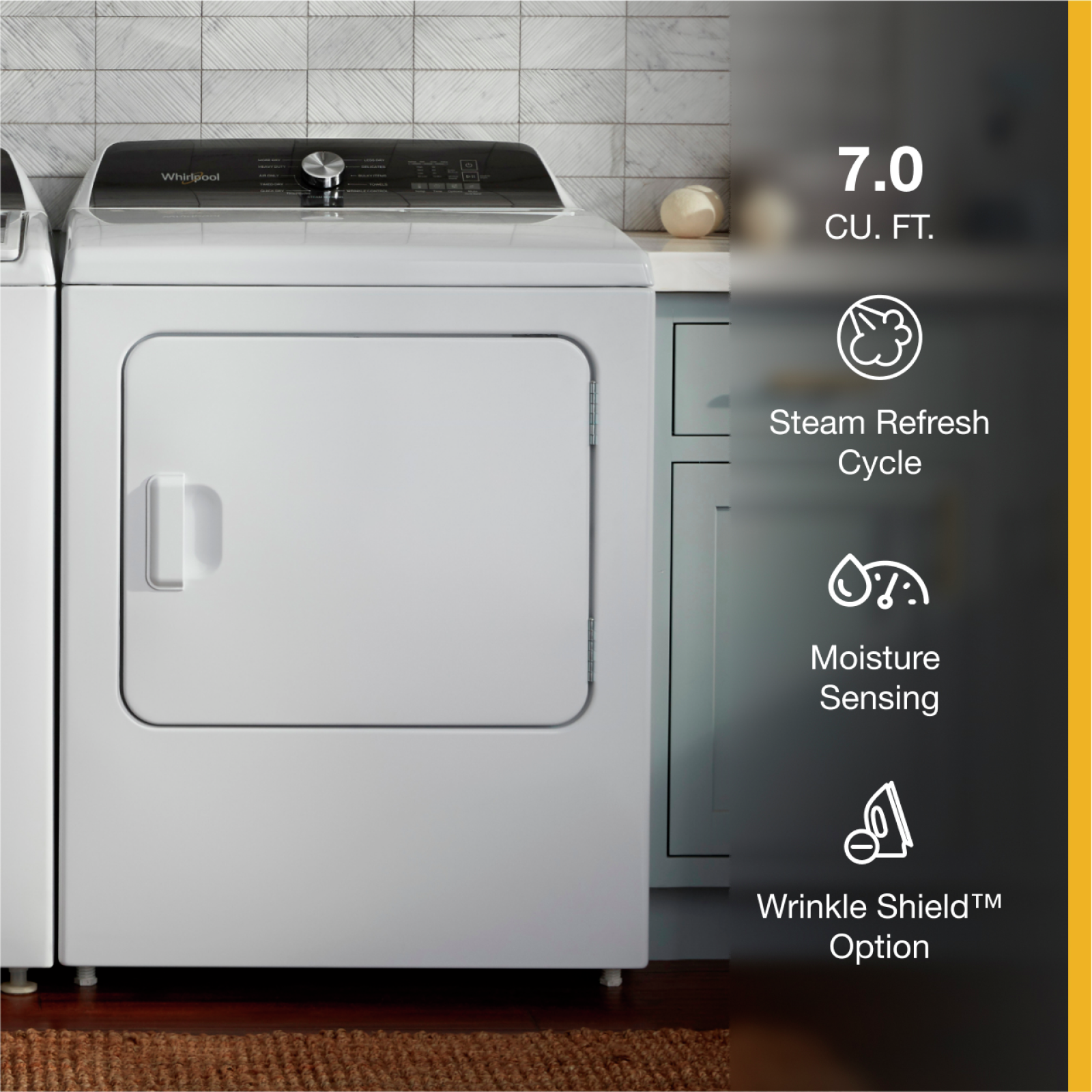 Whirlpool - 7 cu. Ft Gas Dryer in White - WGD5050LW