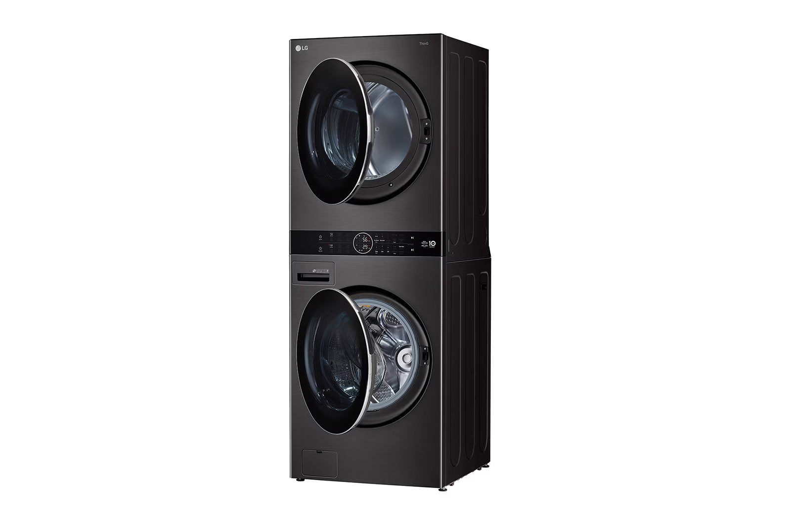 LG - 5.2 cu. Ft Washer and 7.2 Dryer Wash Tower in Black Stainless - WKHC202HBA