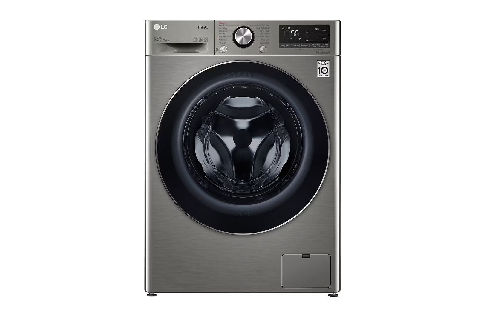 LG - 2.6 cu. Ft Front Load Washer in Platinum - WM1455HPA