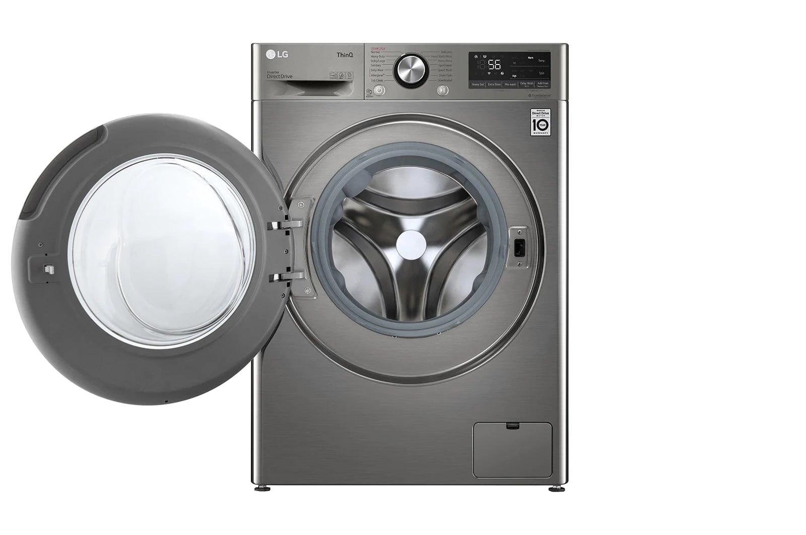 LG - 2.6 cu. Ft Front Load Washer in Platinum - WM1455HPA