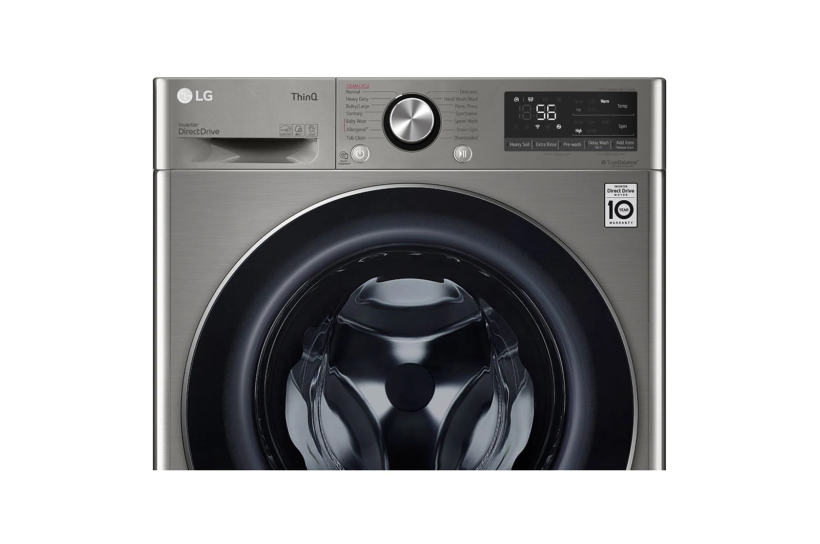 LG - 2.6 cu. Ft Front Load Washer in Platinum - WM1455HPA