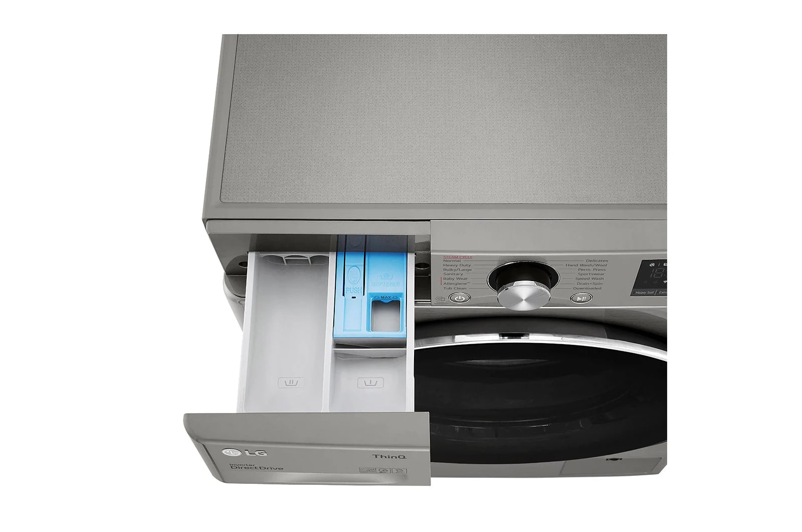 LG - 2.6 cu. Ft Front Load Washer in Platinum - WM1455HPA