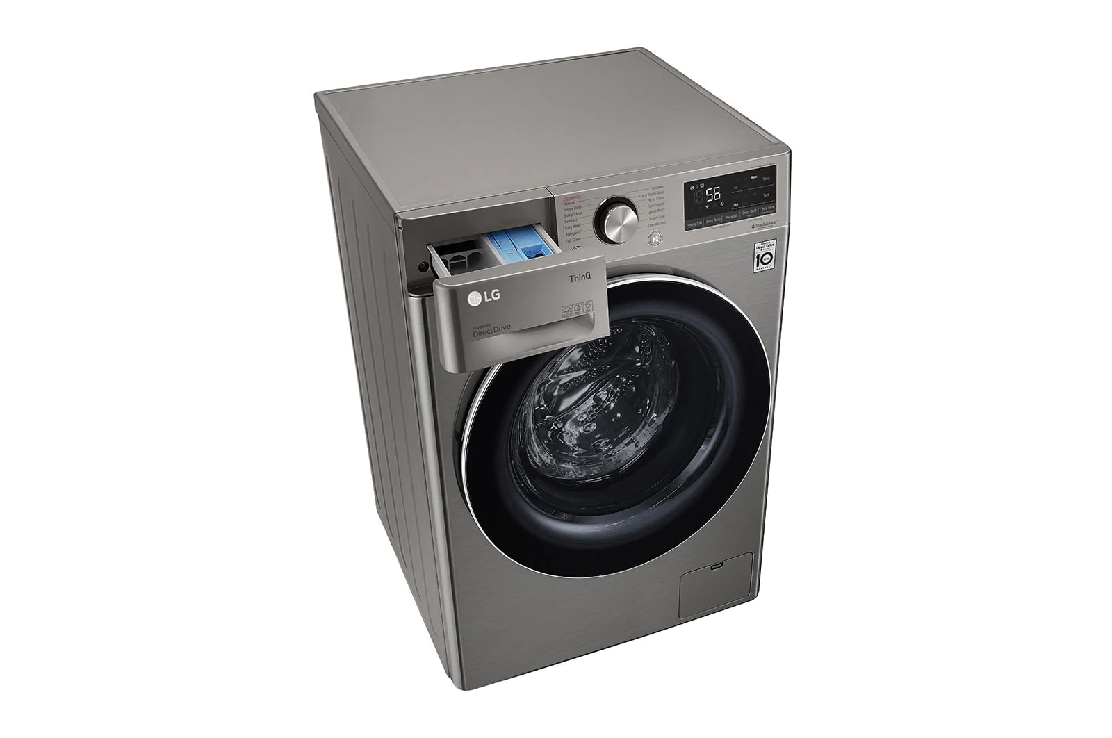 LG - 2.6 cu. Ft Front Load Washer in Platinum - WM1455HPA