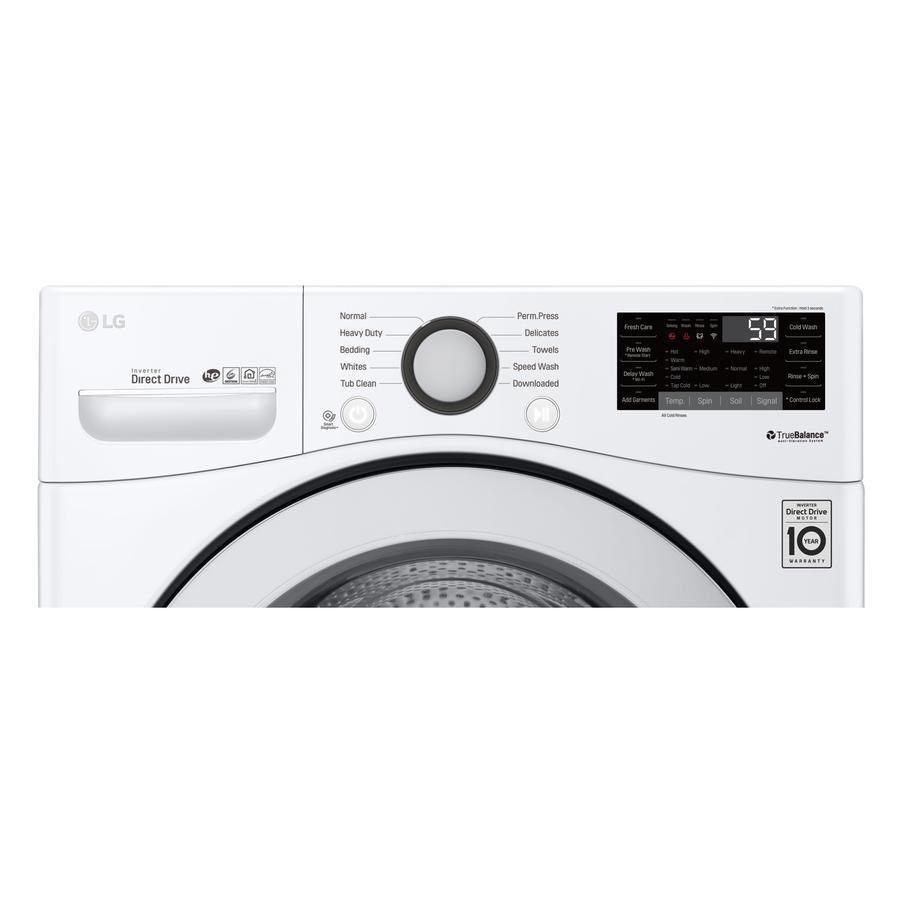 LG - 5.2 cu. Ft Front Load Washer in White - WM3500CW