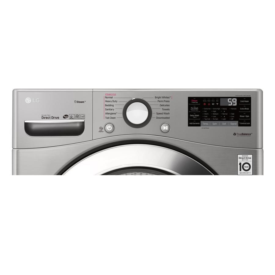 LG - 5.2 cu. Ft Front Load Washer in Stainless - WM3700HVA