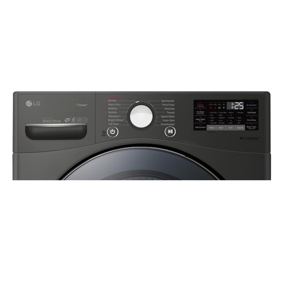 LG - 5.2 cu. Ft Front Load Washer in Black Stainless - WM3800HBA