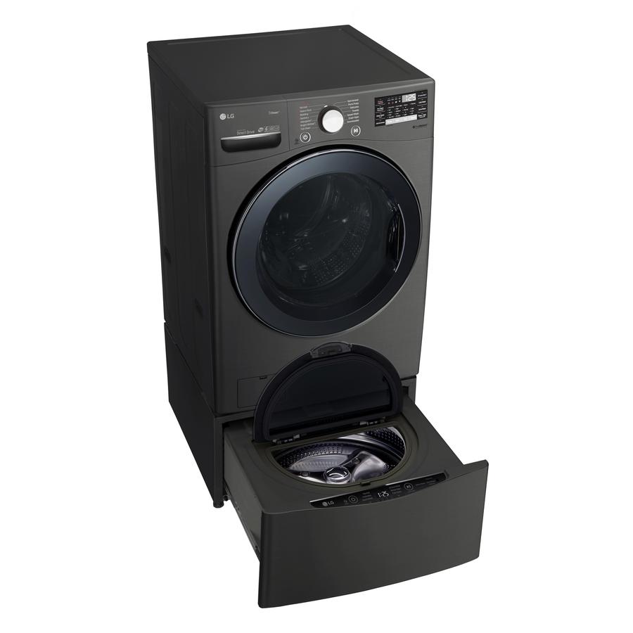LG - 5.2 cu. Ft Front Load Washer in Black Stainless - WM3800HBA