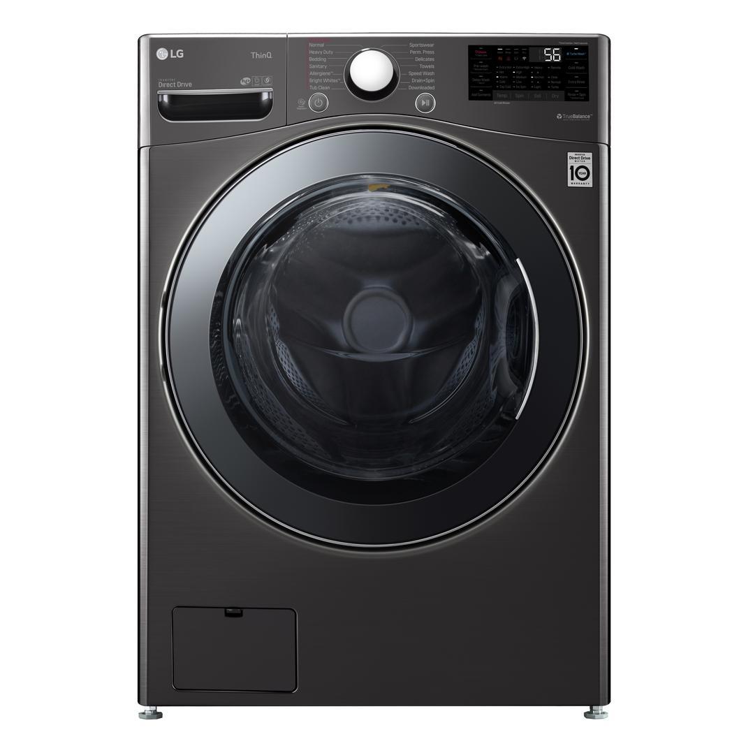 LG - 5.2 cu. Ft Front Load All-In-One Washer/Dryer in Black Stainless - WM3998HBA