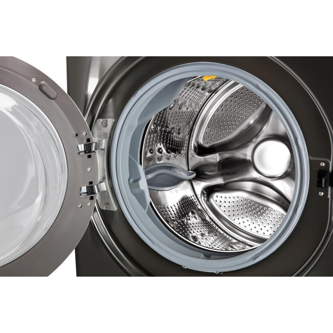 LG - 5.2 cu. Ft Front Load All-In-One Washer/Dryer in Black Stainless - WM3998HBA