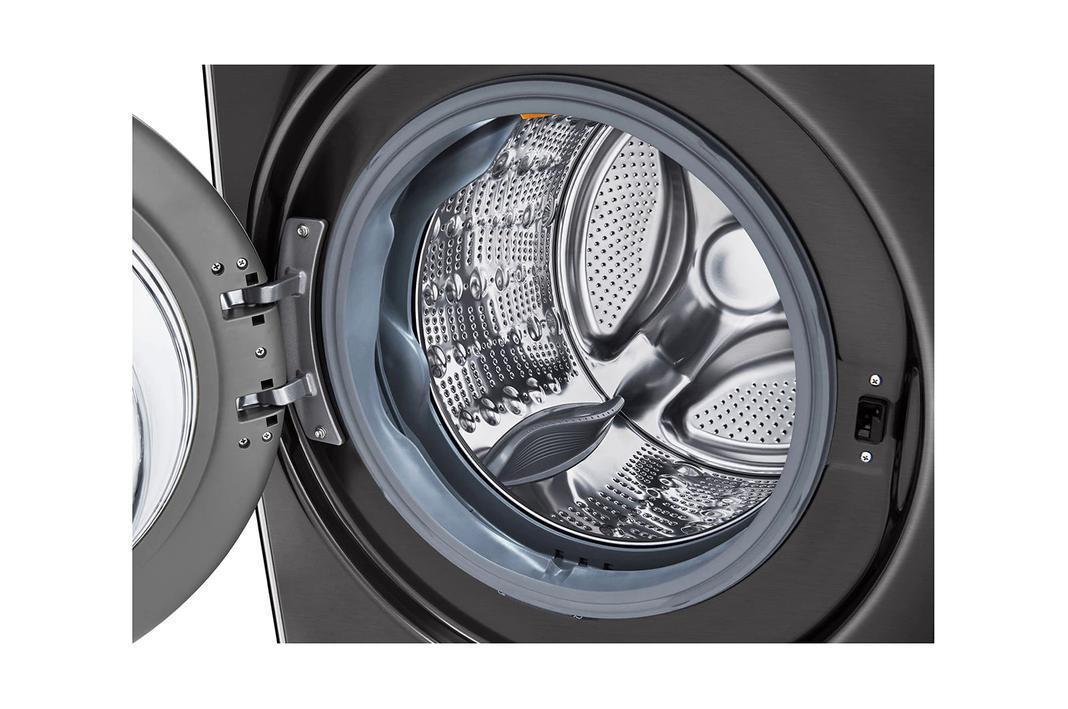 LG - 5.2 cu. Ft Front Load Washer in Black Stainless - WM4100HBA