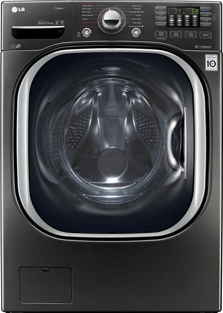 LG - 5.2 cu. Ft Front Load Washer in Black Stainless - WM4370HKA