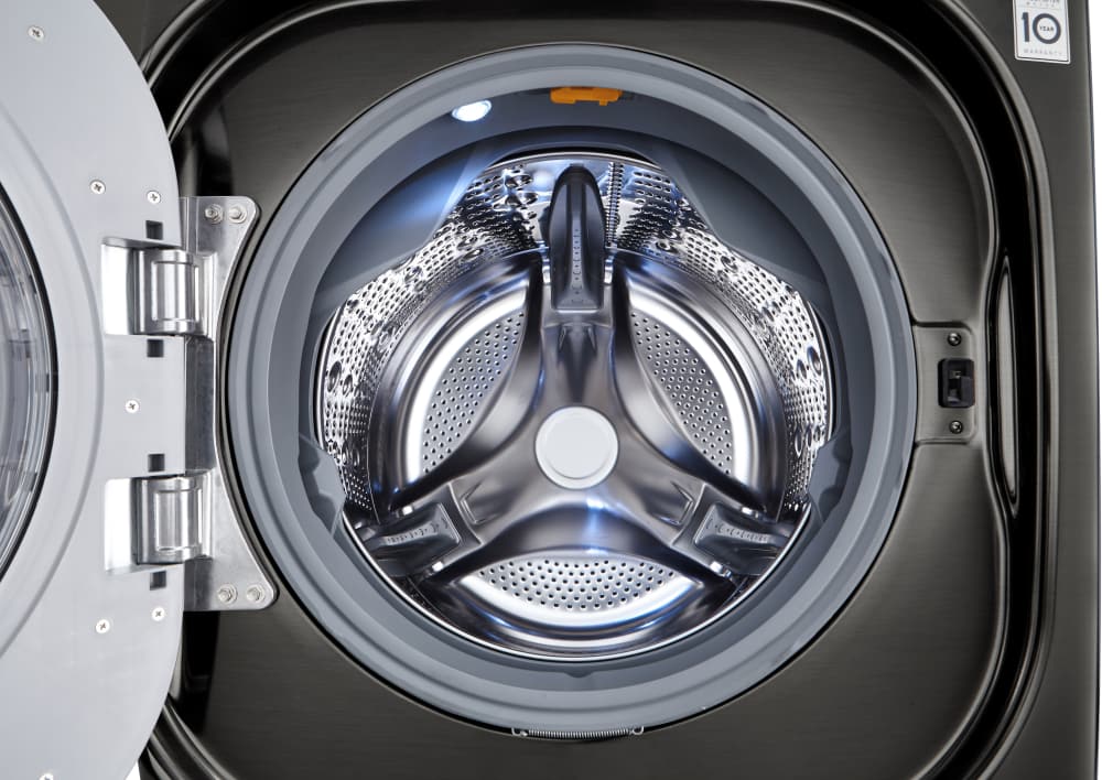 LG - 5.2 cu. Ft Front Load Washer in Black Stainless - WM4370HKA