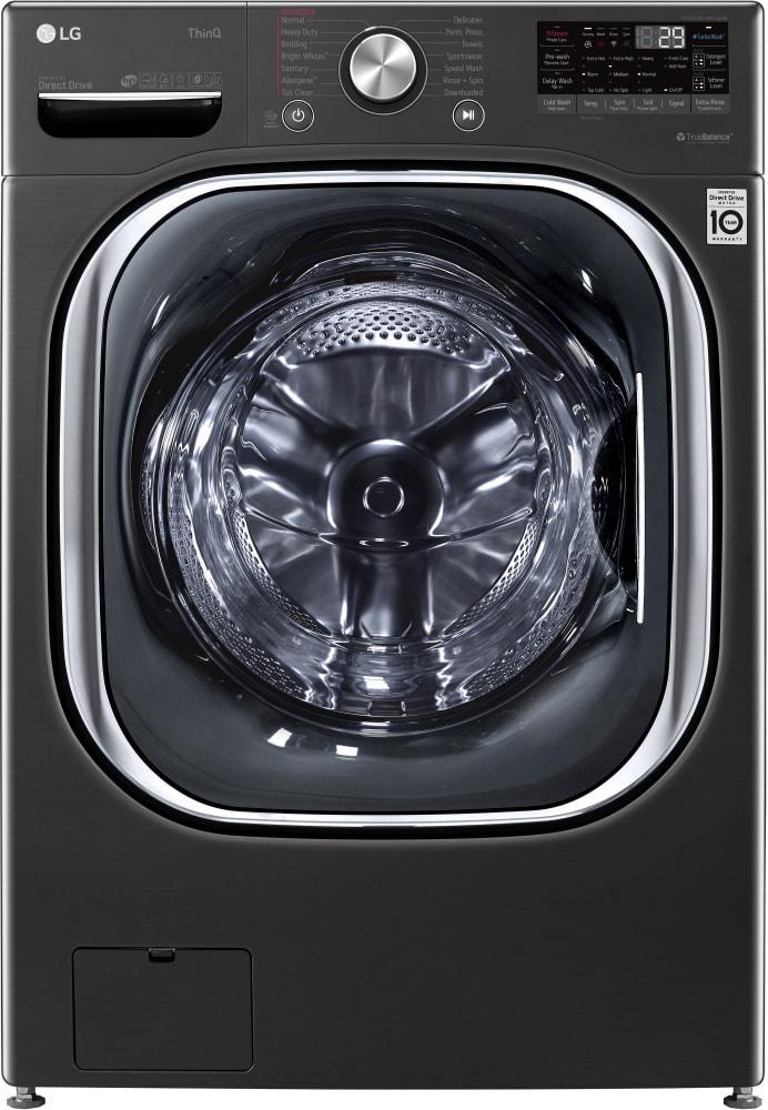 LG - 5.8 cu. Ft Front Load Washer in Black Stainless - WM4500HBA