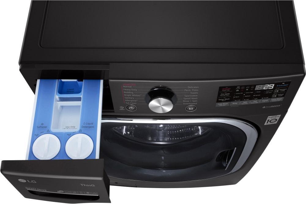 LG - 5.8 cu. Ft Front Load Washer in Black Stainless - WM4500HBA