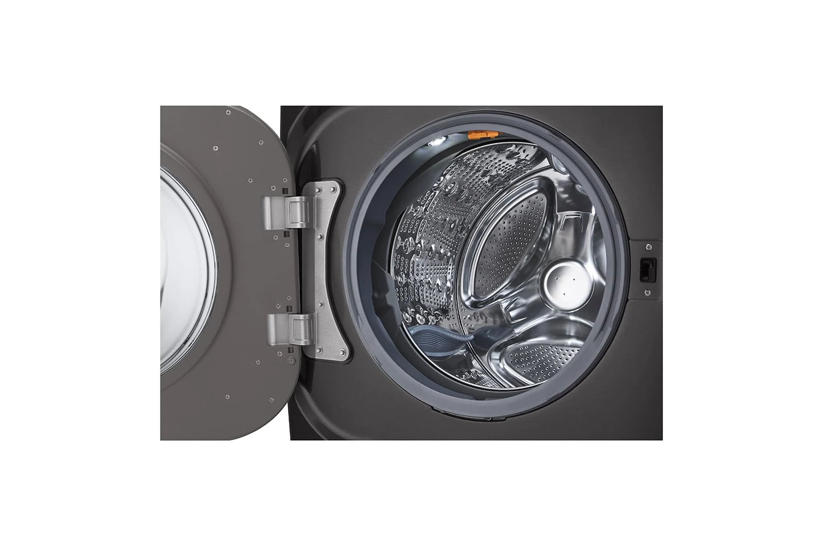 LG - 6 cu. Ft Front Load Washer in Black Stainless - WM8900HBA