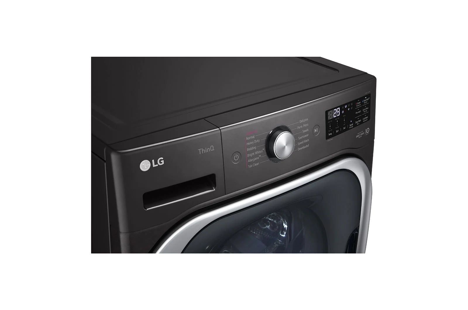 LG - 6 cu. Ft Front Load Washer in Black Stainless - WM8900HBA