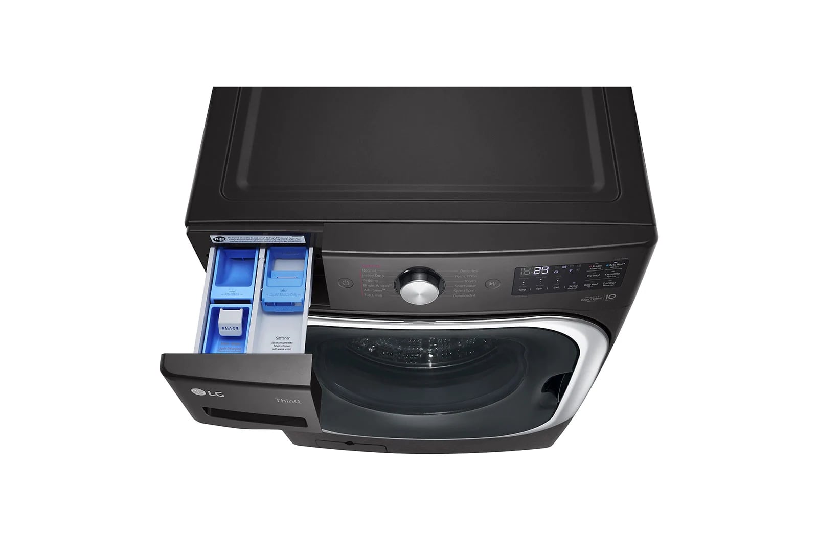 LG - 6 cu. Ft Front Load Washer in Black Stainless - WM8900HBA