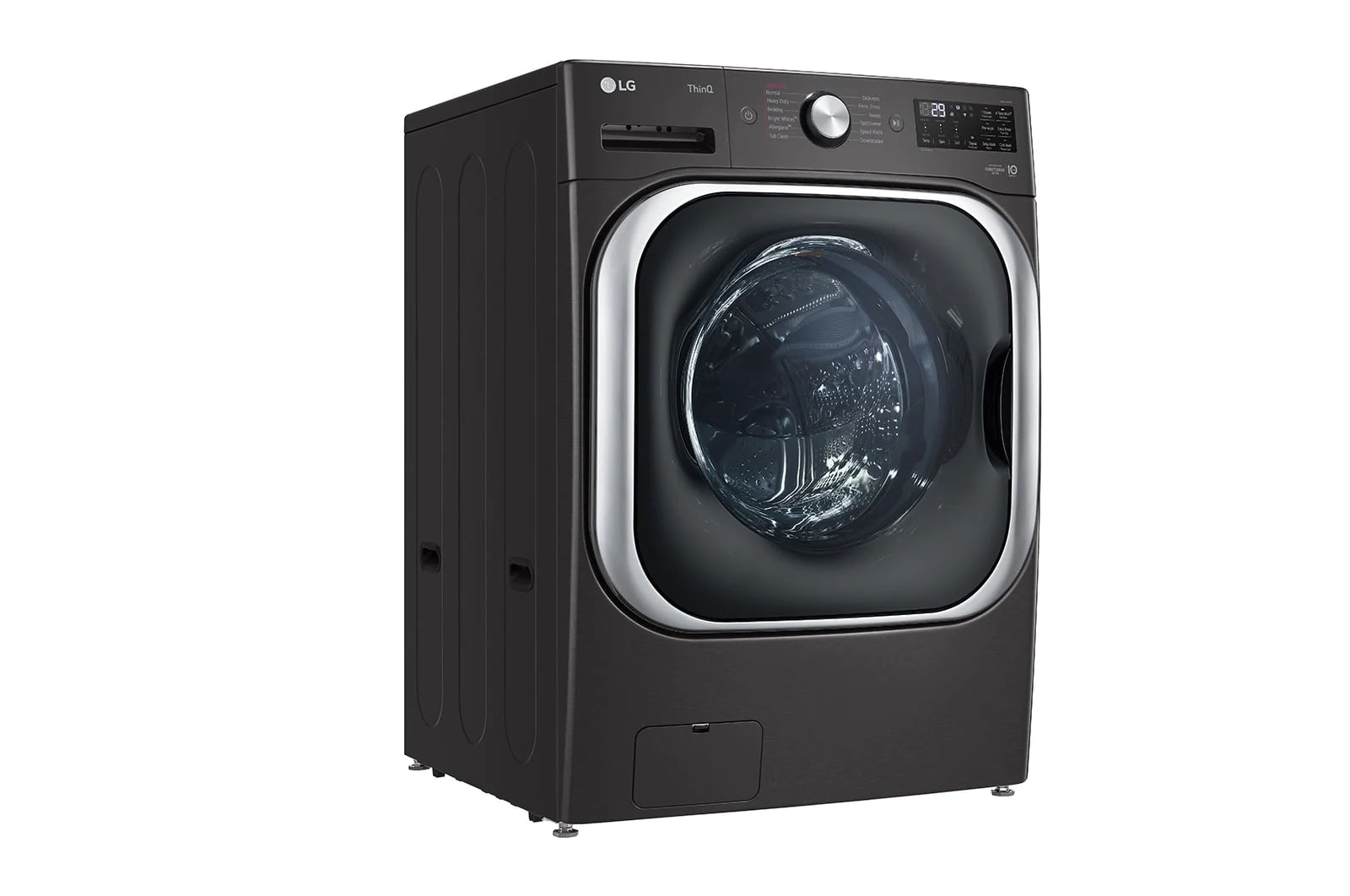 LG - 6 cu. Ft Front Load Washer in Black Stainless - WM8900HBA