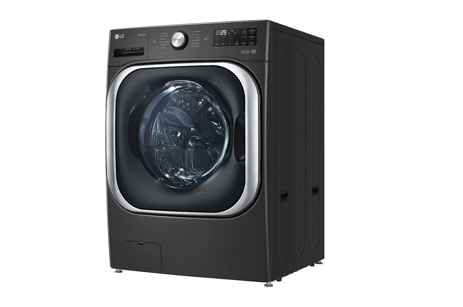 LG - 6 cu. Ft Front Load Washer in Black Stainless - WM8900HBA