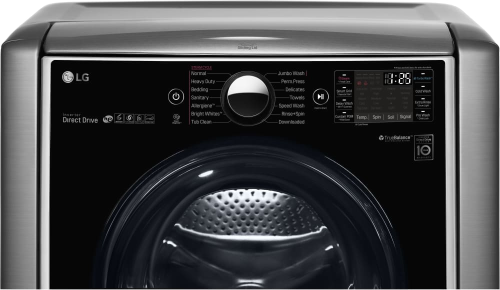 LG - 6 cu. Ft Front Load Washer in Stainless - WM9000HVA