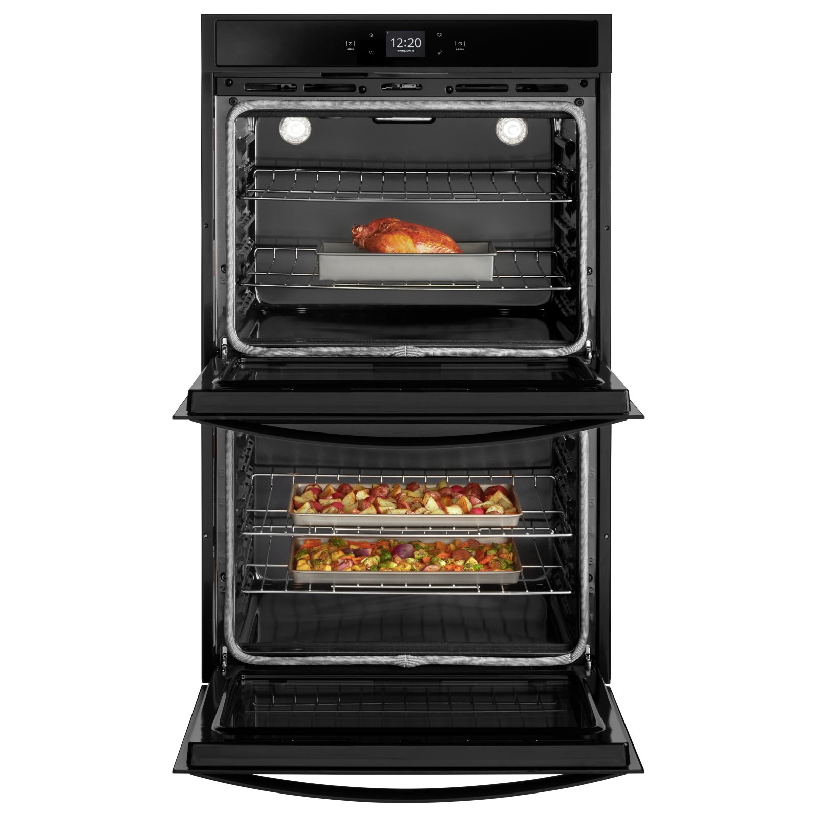 Whirlpool - 10 cu. ft Double Wall Oven in Black - WOD51EC0HB