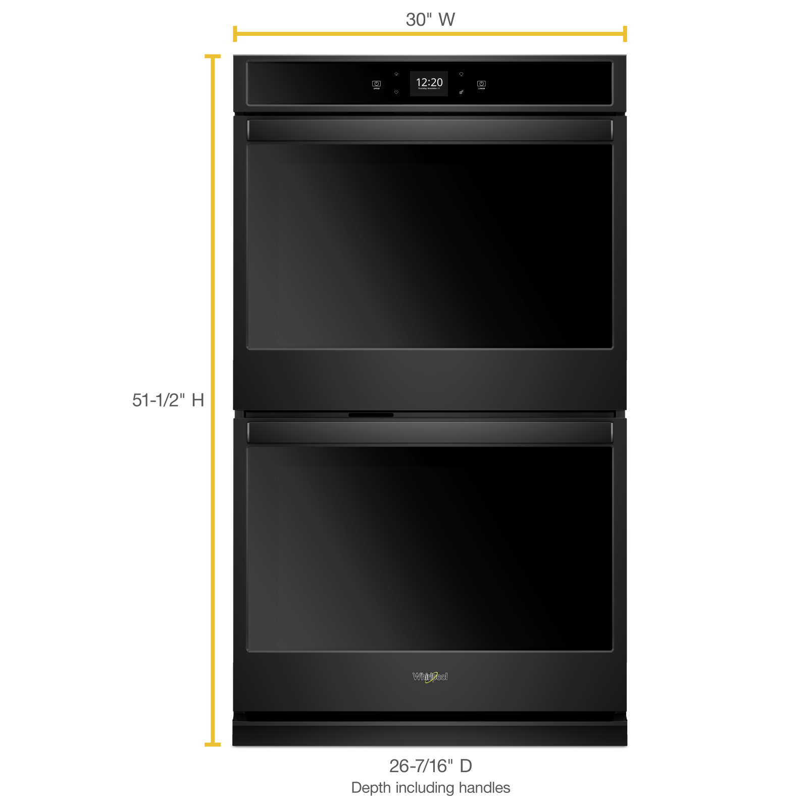 Whirlpool - 10 cu. ft Double Wall Oven in Black - WOD51EC0HB