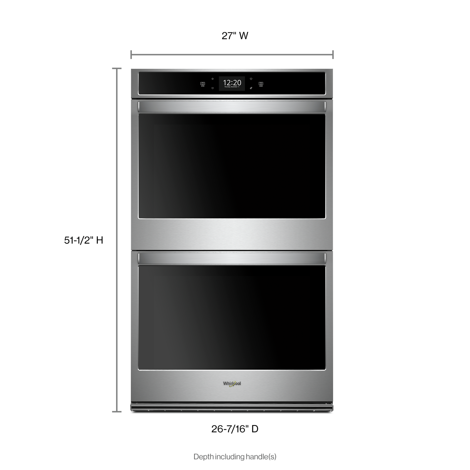 Whirlpool - 8.6 cu. ft Double Wall Oven in Stainless - WOD77EC7HS