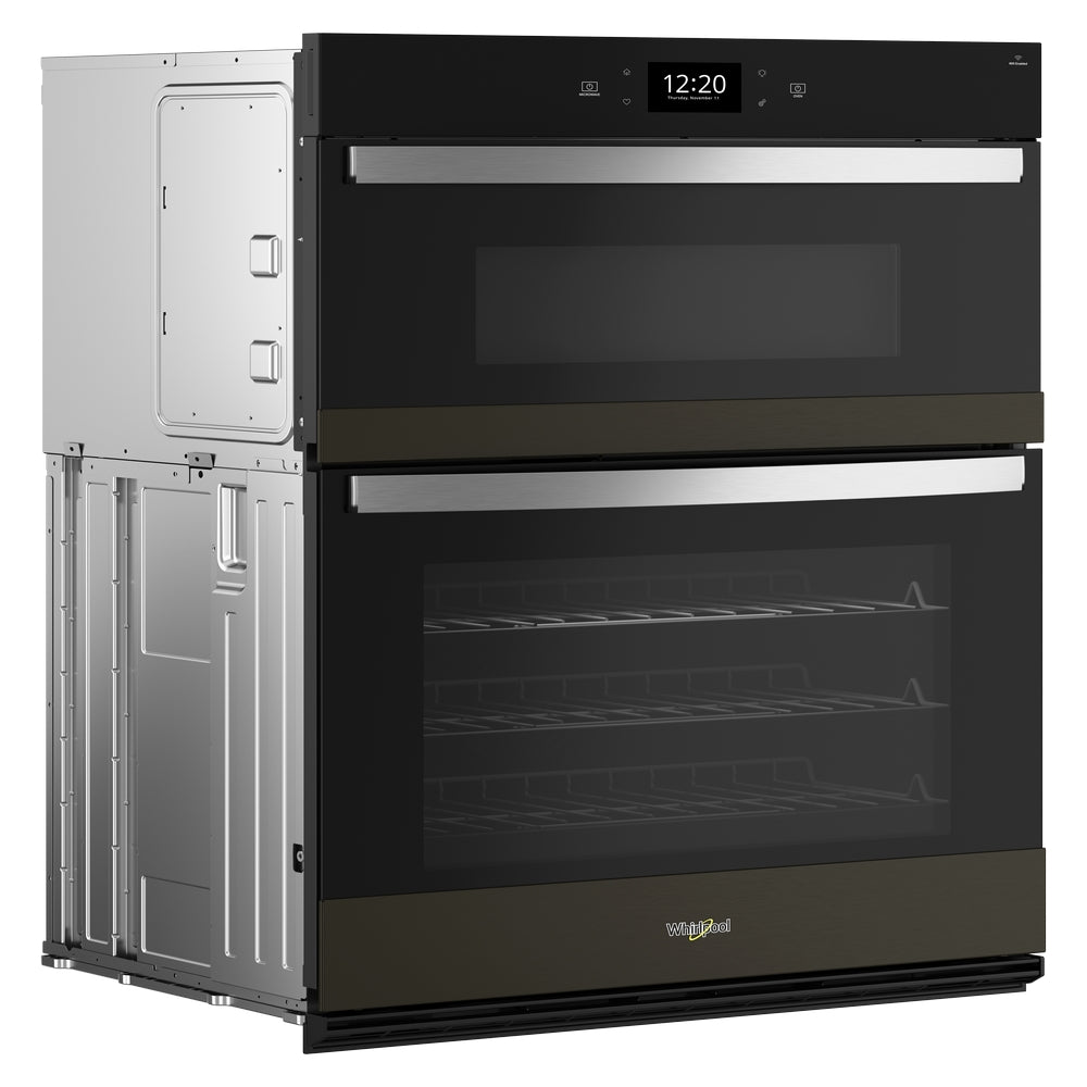 Whirlpool - 6.4 cu. ft Combination Wall Oven in Black Stainless - WOEC7030PV