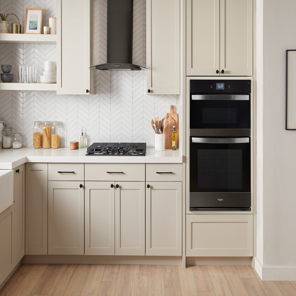 Whirlpool - 6.4 cu. ft Combination Wall Oven in Black Stainless - WOEC7030PV