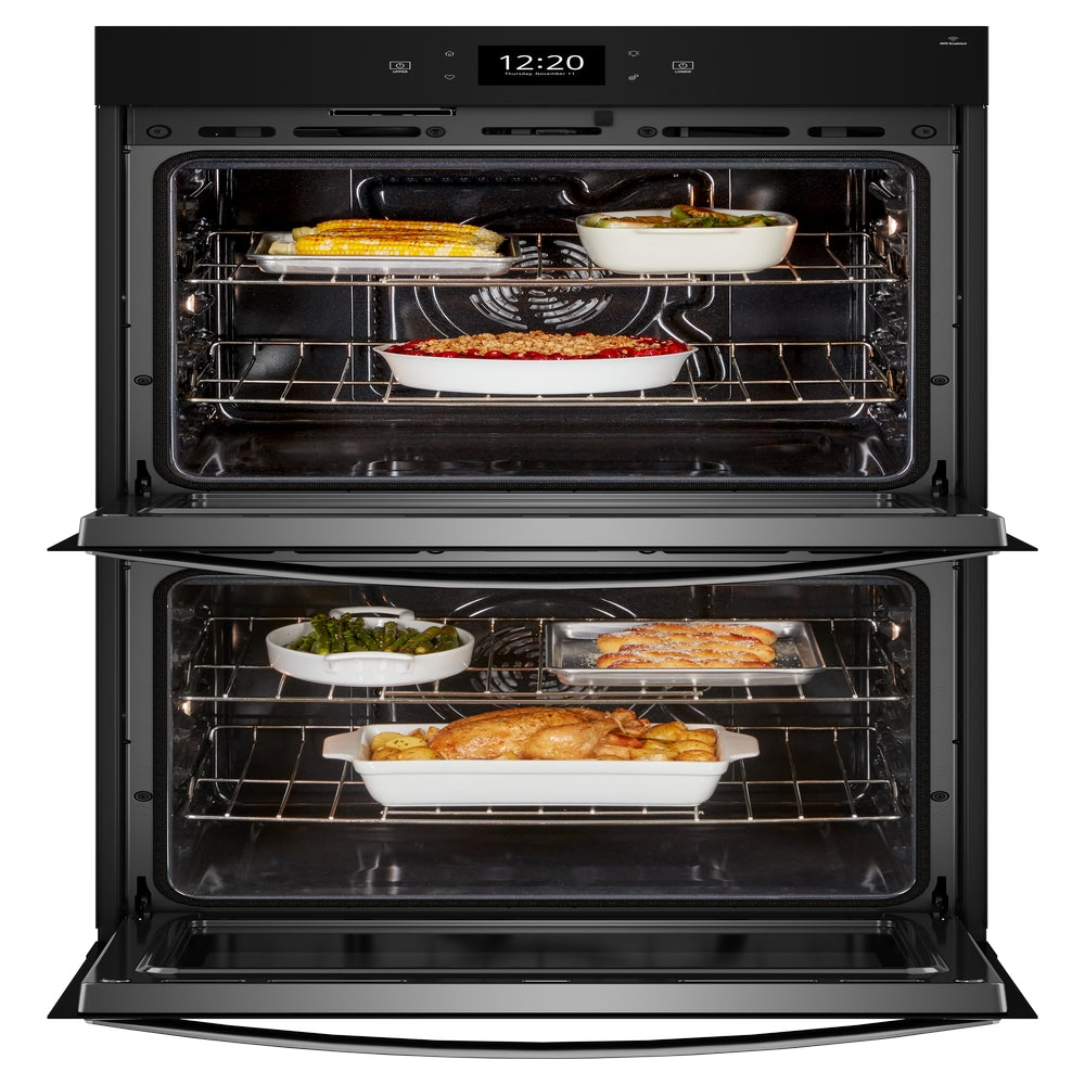 Whirlpool - 10 cu. ft Double Wall Oven in Black Stainless - WOED7030PV