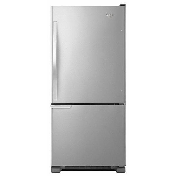 Whirlpool - 29.75 Inch 18.67 cu. ft Bottom Mount Refrigerator in Stainless - WRB119WFBM