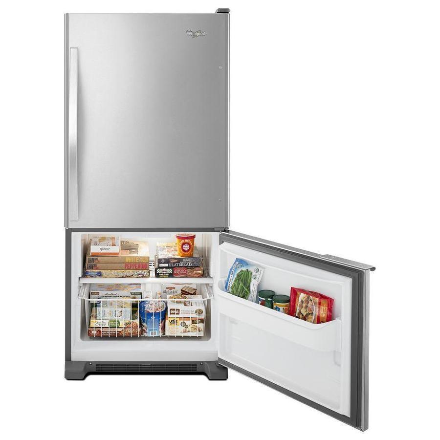 Whirlpool - 29.75 Inch 18.67 cu. ft Bottom Mount Refrigerator in Stainless - WRB119WFBM