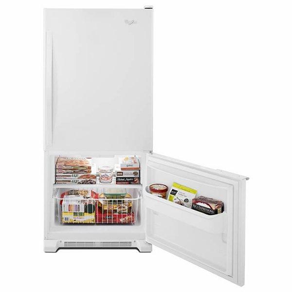 Whirlpool - 29.75 Inch 18.67 cu. ft Bottom Mount Refrigerator in White - WRB119WFBW