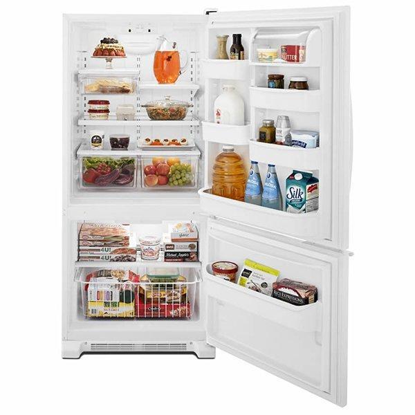 Whirlpool - 29.75 Inch 18.67 cu. ft Bottom Mount Refrigerator in White - WRB119WFBW