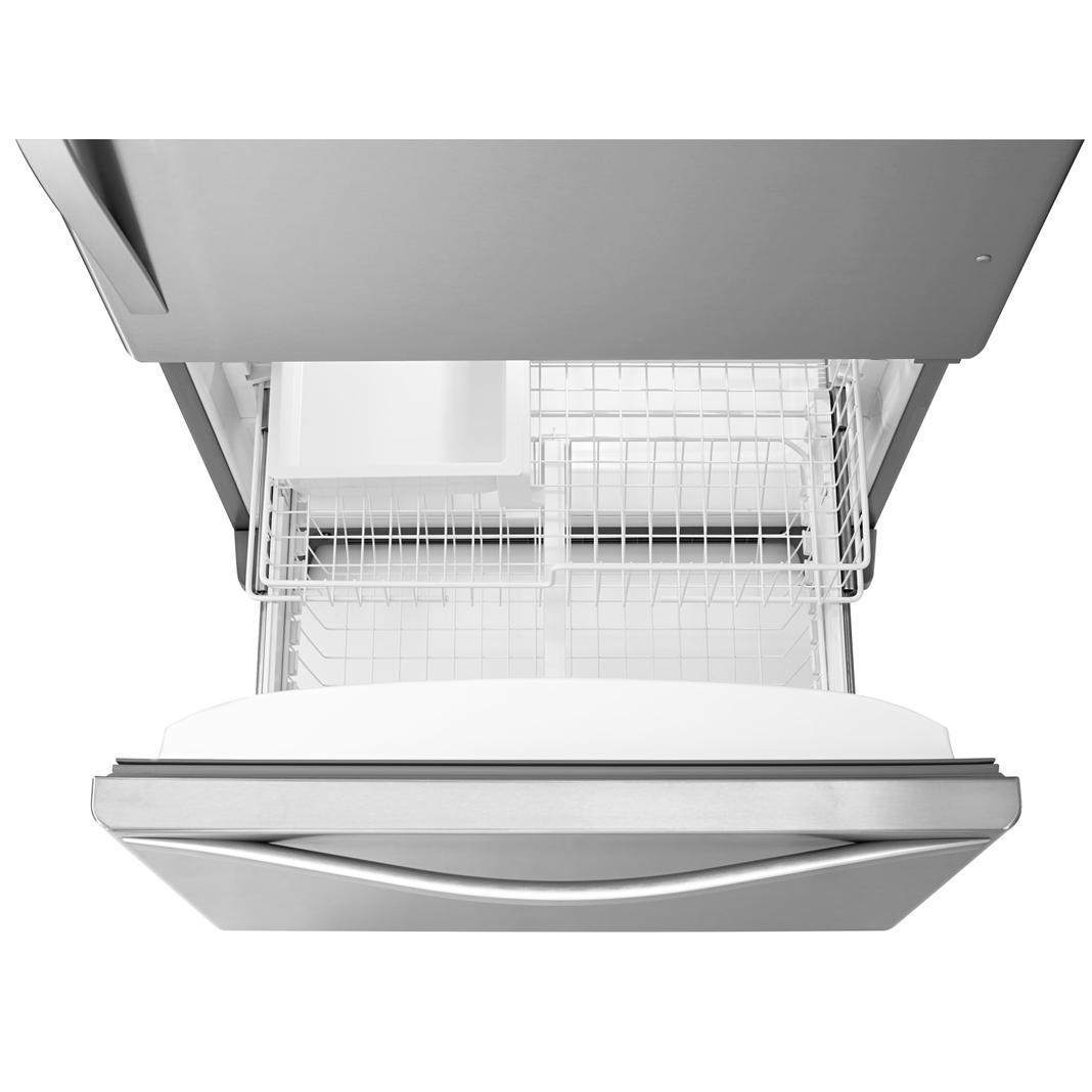 Whirlpool - 32.63 Inch 22.07 cu. ft Bottom Mount Refrigerator in Stainless - WRB322DMBM