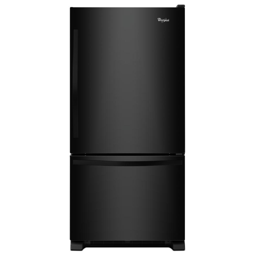 Whirlpool - 29.75 Inch 18.67 cu. ft Bottom Mount Refrigerator in Black - WRB329DFBB