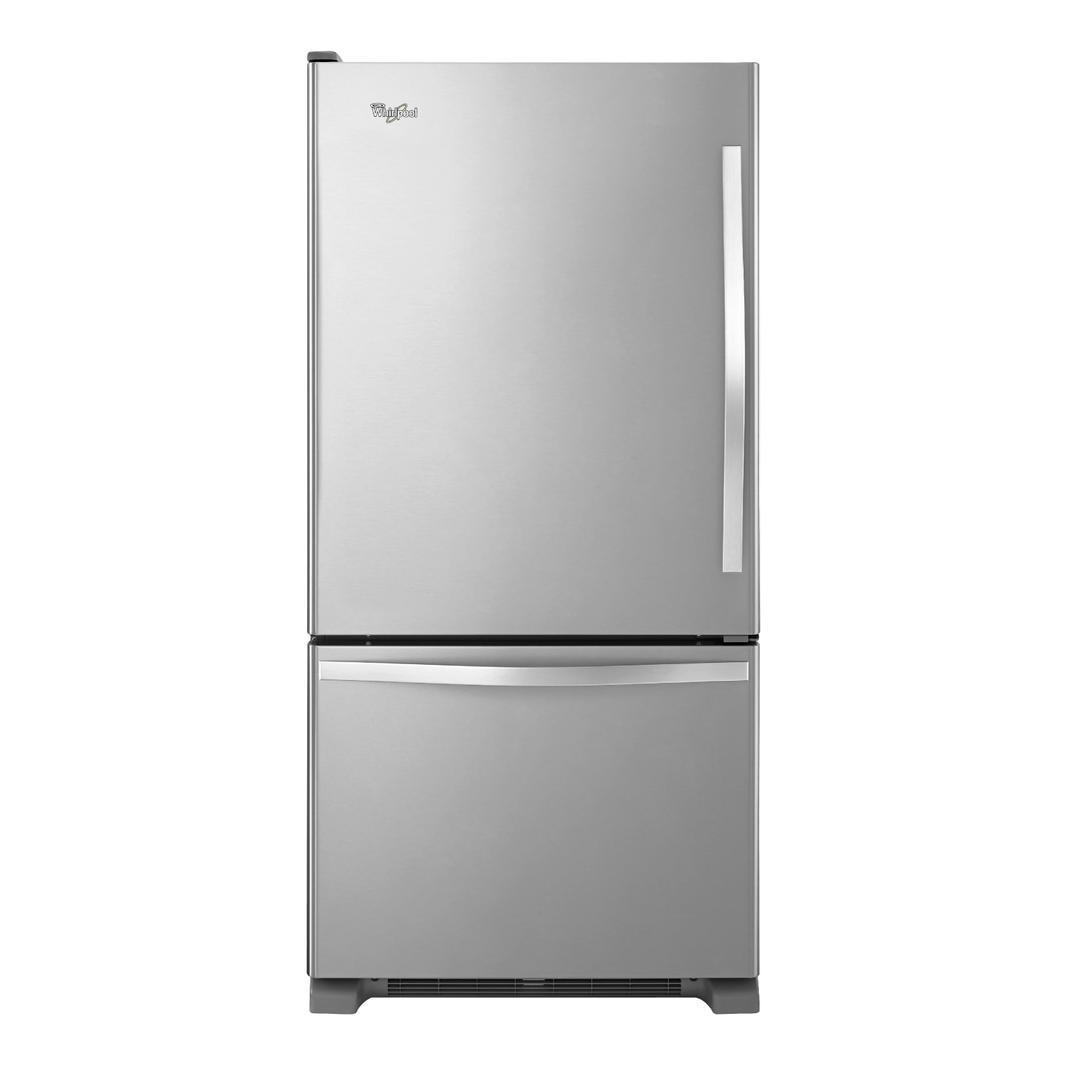 Whirlpool - 29.75 Inch 18.67 cu. ft Bottom Mount Refrigerator in Stainless - WRB329LFBM