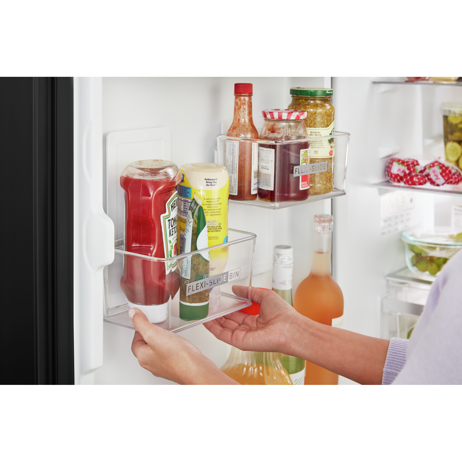 Whirlpool - 24.375 Inch 12.9 cu. ft Bottom Mount Refrigerator in Black - WRB533CZJB