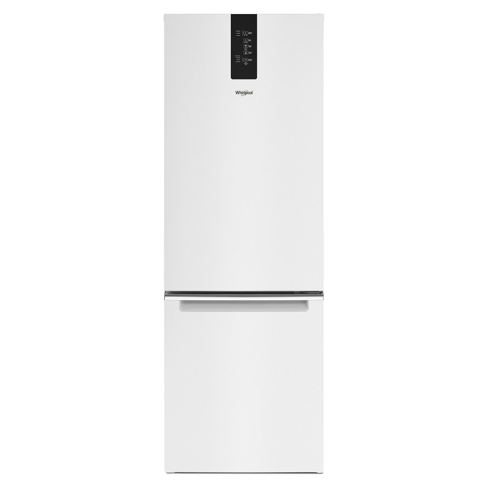 Whirlpool - 24.375 Inch 12.9 cu. ft Bottom Mount Refrigerator in White - WRB533CZJW