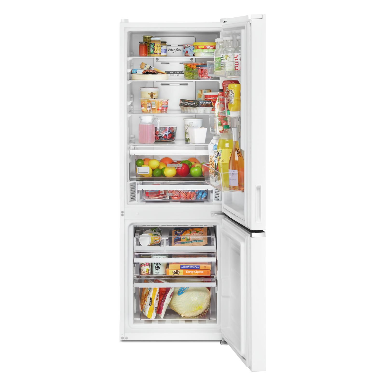 Whirlpool - 24.375 Inch 12.9 cu. ft Bottom Mount Refrigerator in White - WRB533CZJW