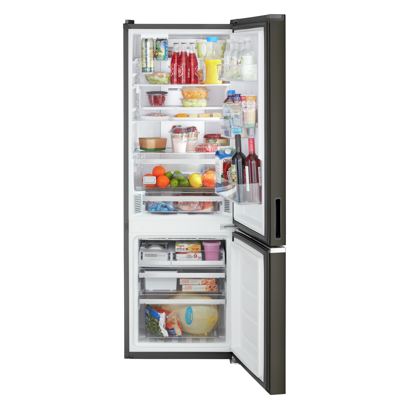 Whirlpool - 24.375 Inch 12.9 cu. ft Bottom Mount Refrigerator in Black Stainless - WRB543CMJV