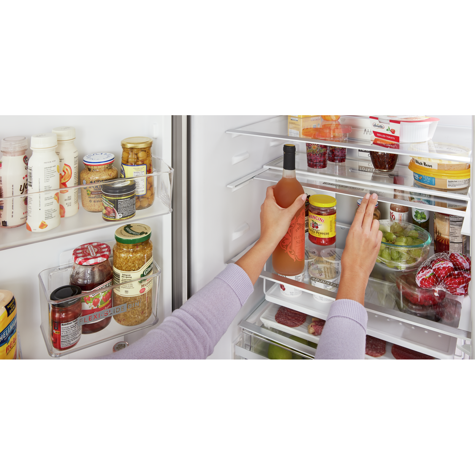 Whirlpool - 24.375 Inch 12.9 cu. ft Bottom Mount Refrigerator in Black Stainless - WRB543CMJV