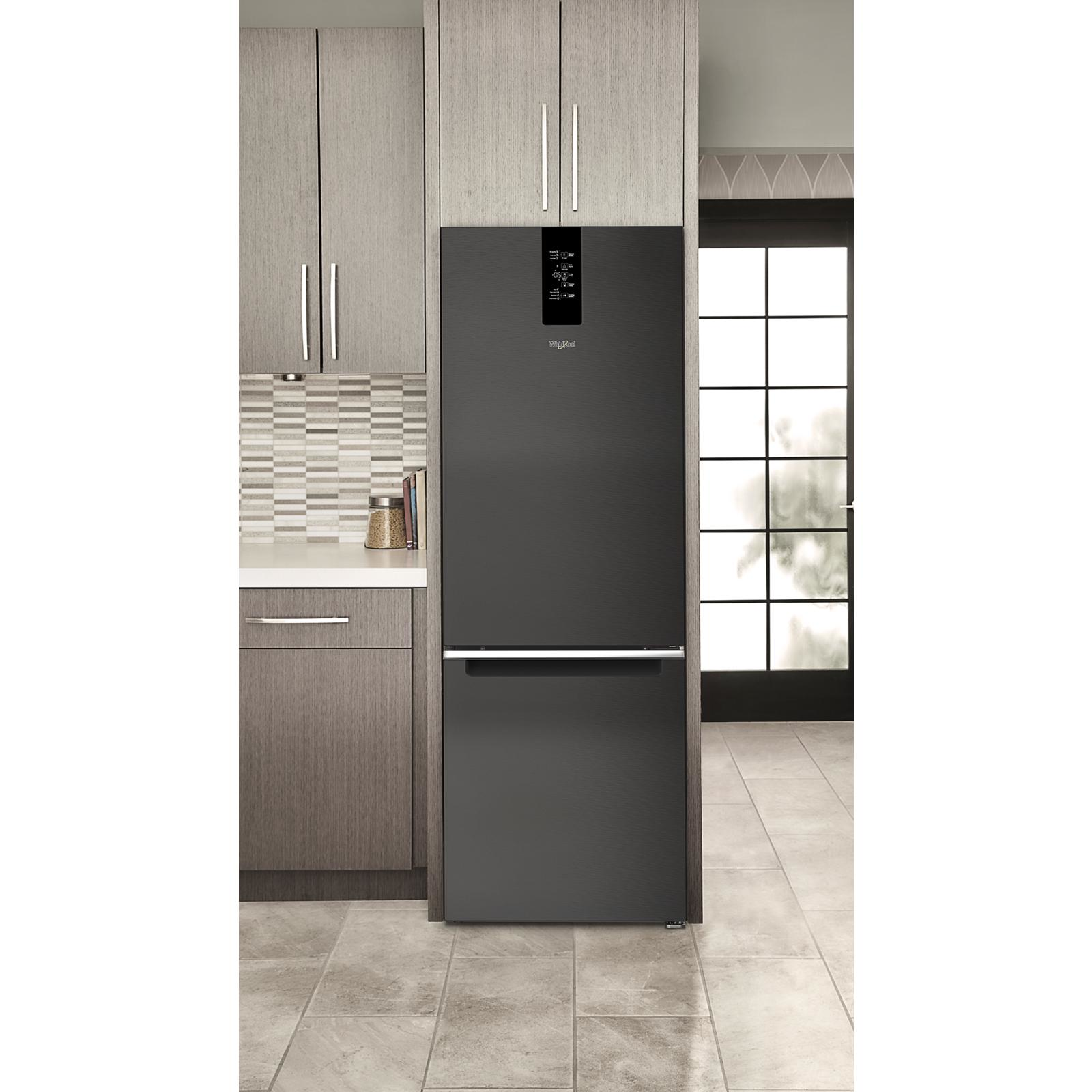 Whirlpool - 24.375 Inch 12.9 cu. ft Bottom Mount Refrigerator in Black Stainless - WRB543CMJV